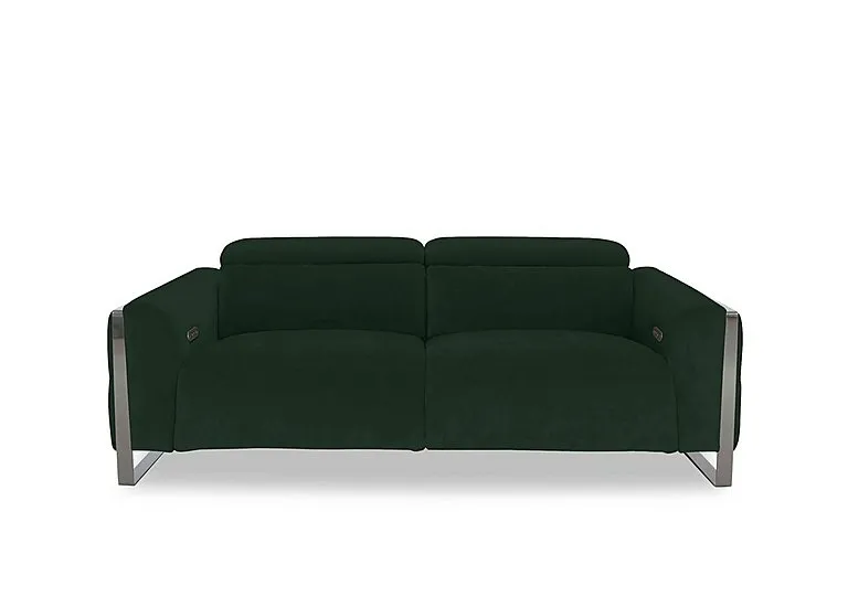 Gisella Fabric 3 Seater Power Recliner Sofa with Power Headrests - Bottle Green - Sofas and Armchairs - In Time for Christmas