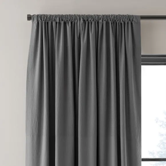 Newston Waffle 100% Cotton Slot Top Curtains 1