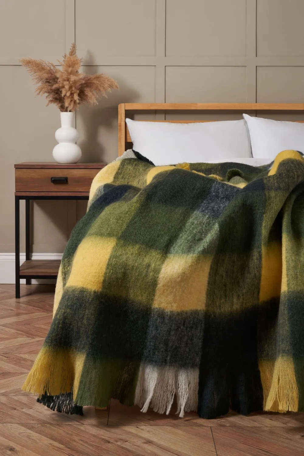 BHS Wool Mix Throw in Green