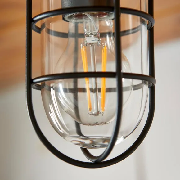 Barker Industrial Indoor Outdoor Flush Ceiling Light 2