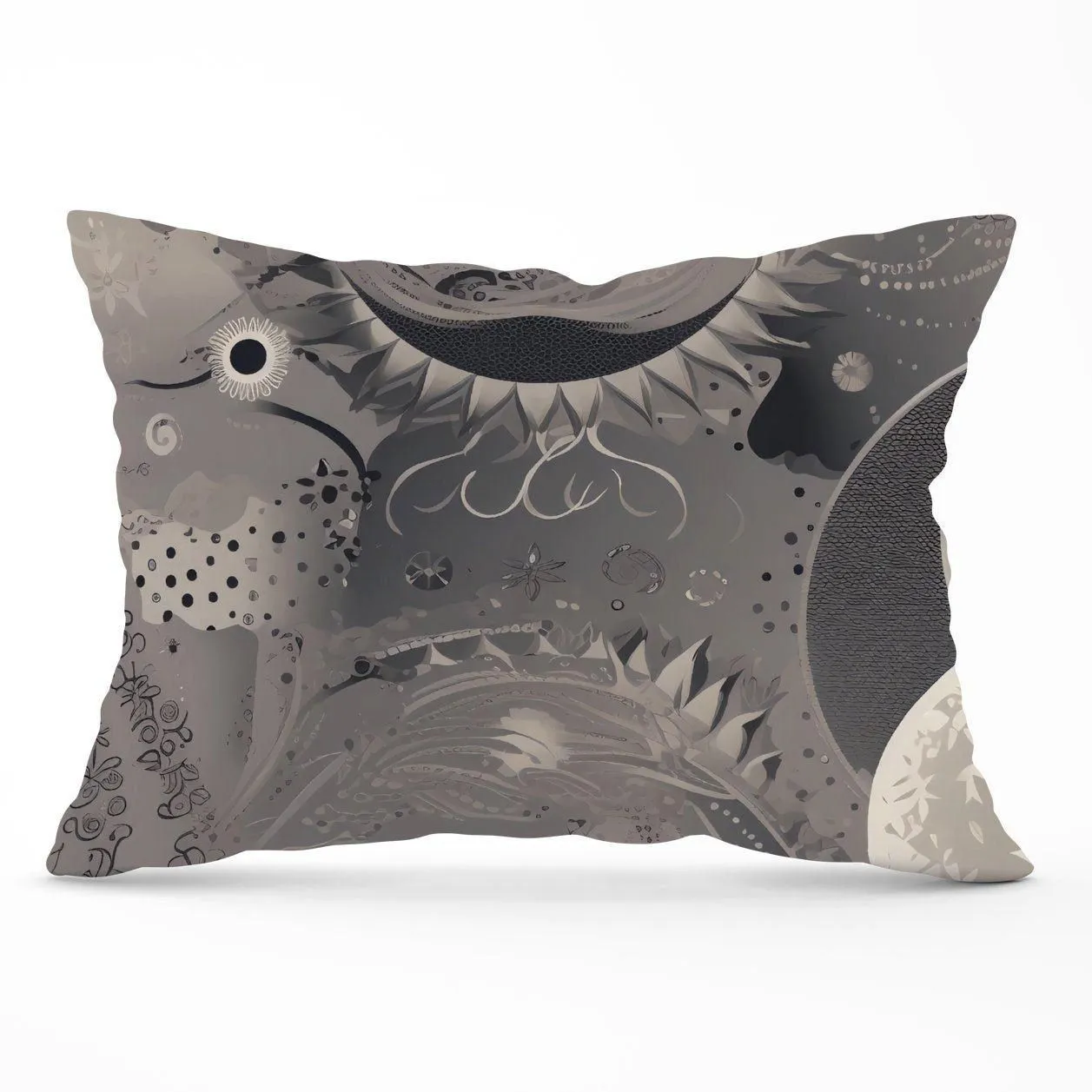 Warren Reed - Designer Abstract Moon Shapes Cushions in Grey