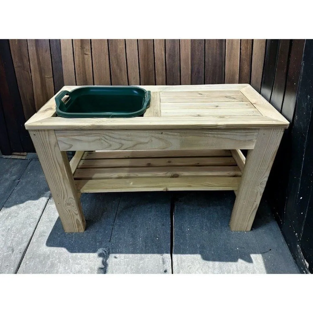 Buttercup Farm Outdoor Play Kitchen Sink & Worktop for Imagination Play in Brown 4