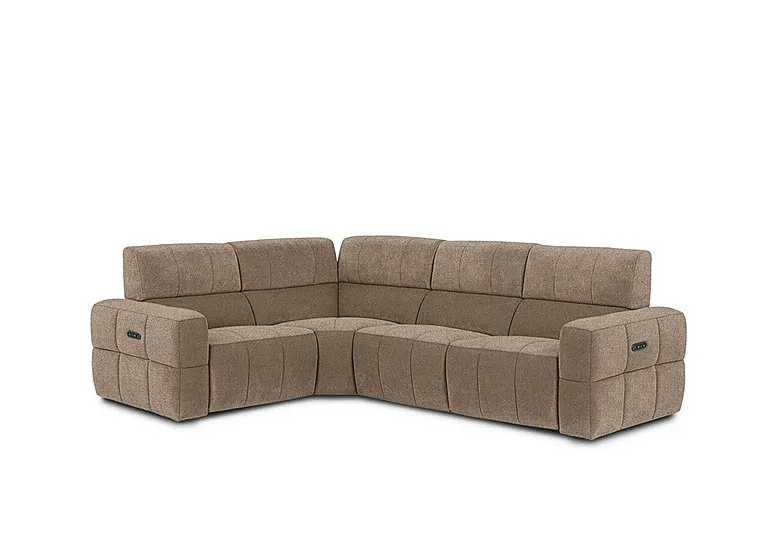 Cube Fabric Power Recliner Left Hand Facing Corner Sofa with Power Headrests