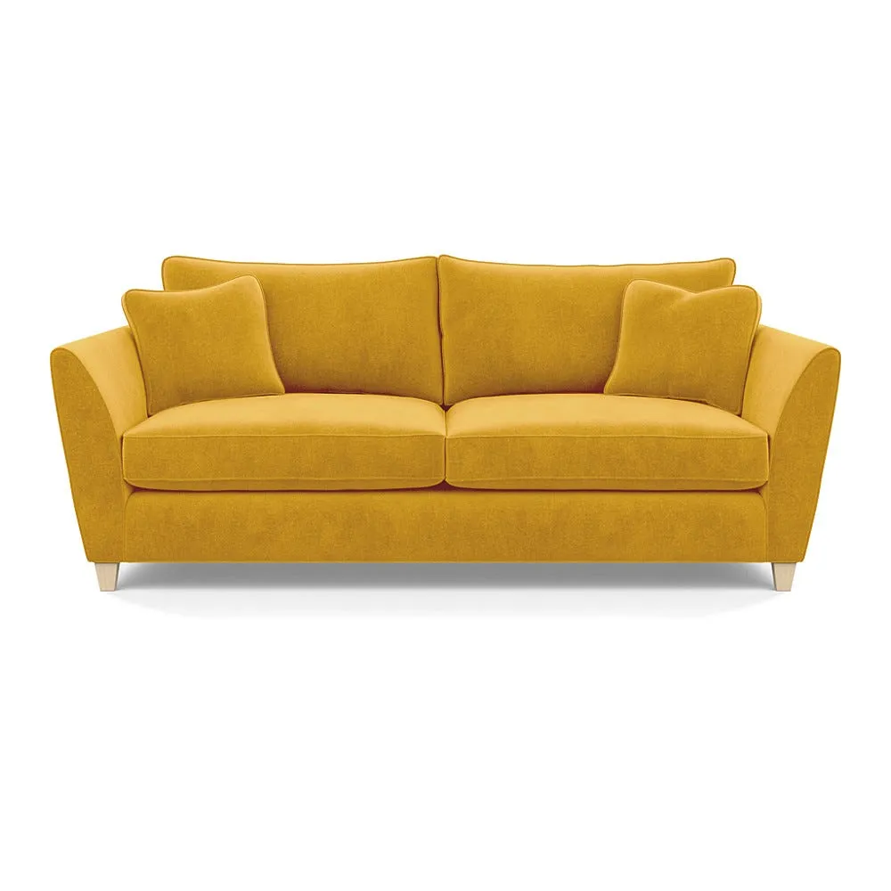 Heal's Torino 4 Seater Sofa Smart Luxe Velvet Canary Natural Feet 1