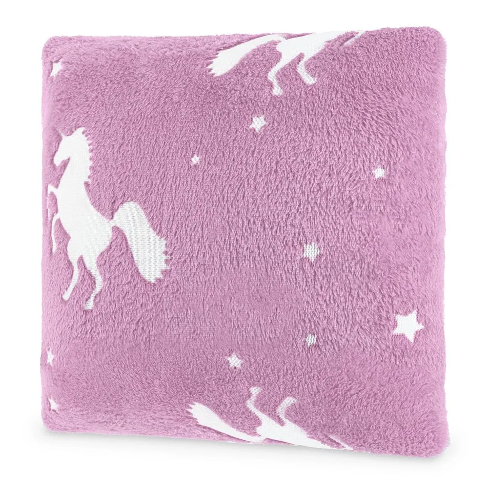 Wicked Gizmos Unicorn Glow in the Dark Cushion - Pink