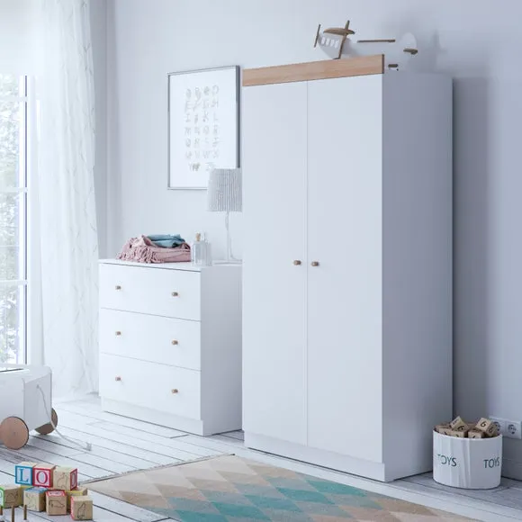 Little Acorns Burlington 3 Drawer Chest and Wardrobe Nursery Set 5