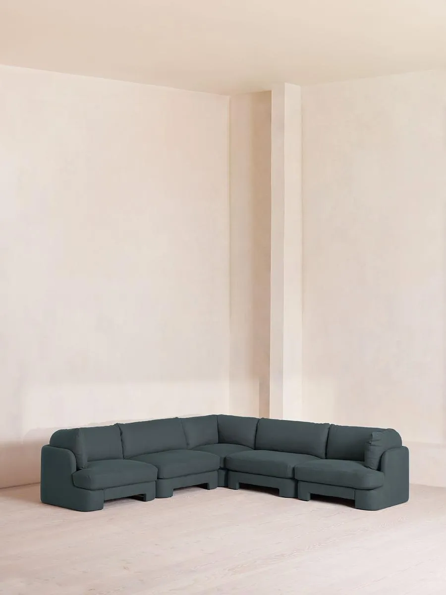 Odell Modular Sofa, Corner Sofa, Linen, Prussian Blue