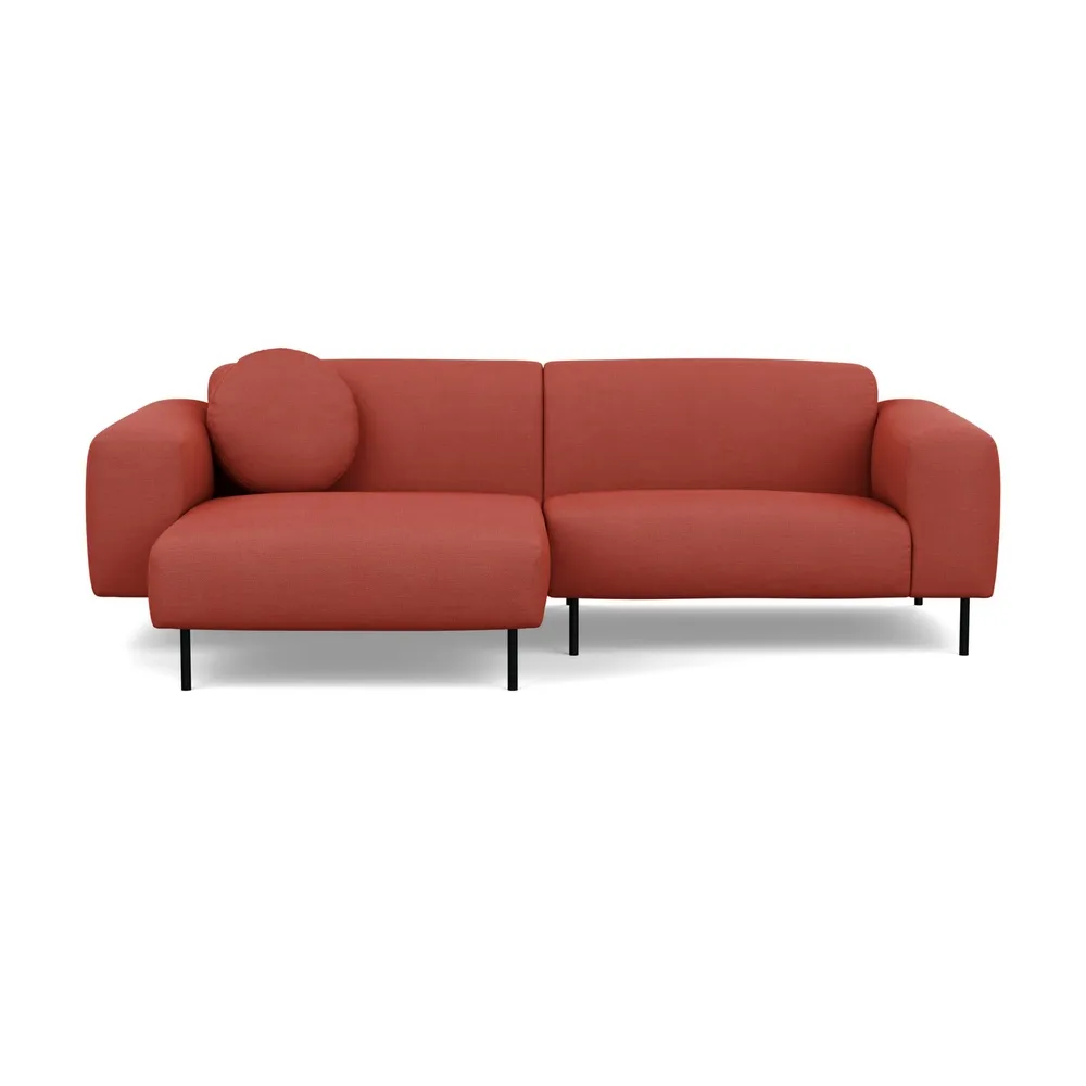 Heal's Luna Left Hand Facing Corner Chaise Sofa Tundra Texture Rust Black