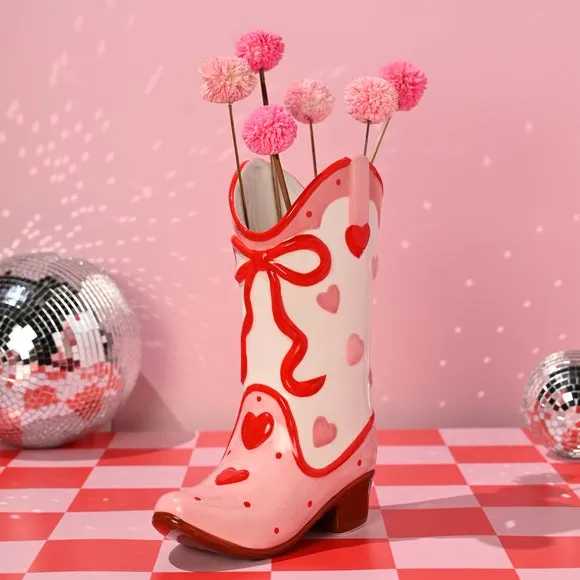 The Feel Good Club Cowgirl Boot Ceramic Vase