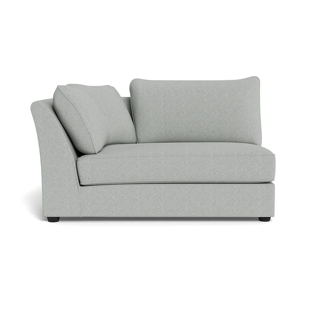 Heal's Tailor Large Curved Left Hand Facing Corner Unit Melton Wool Limestone Black Feet