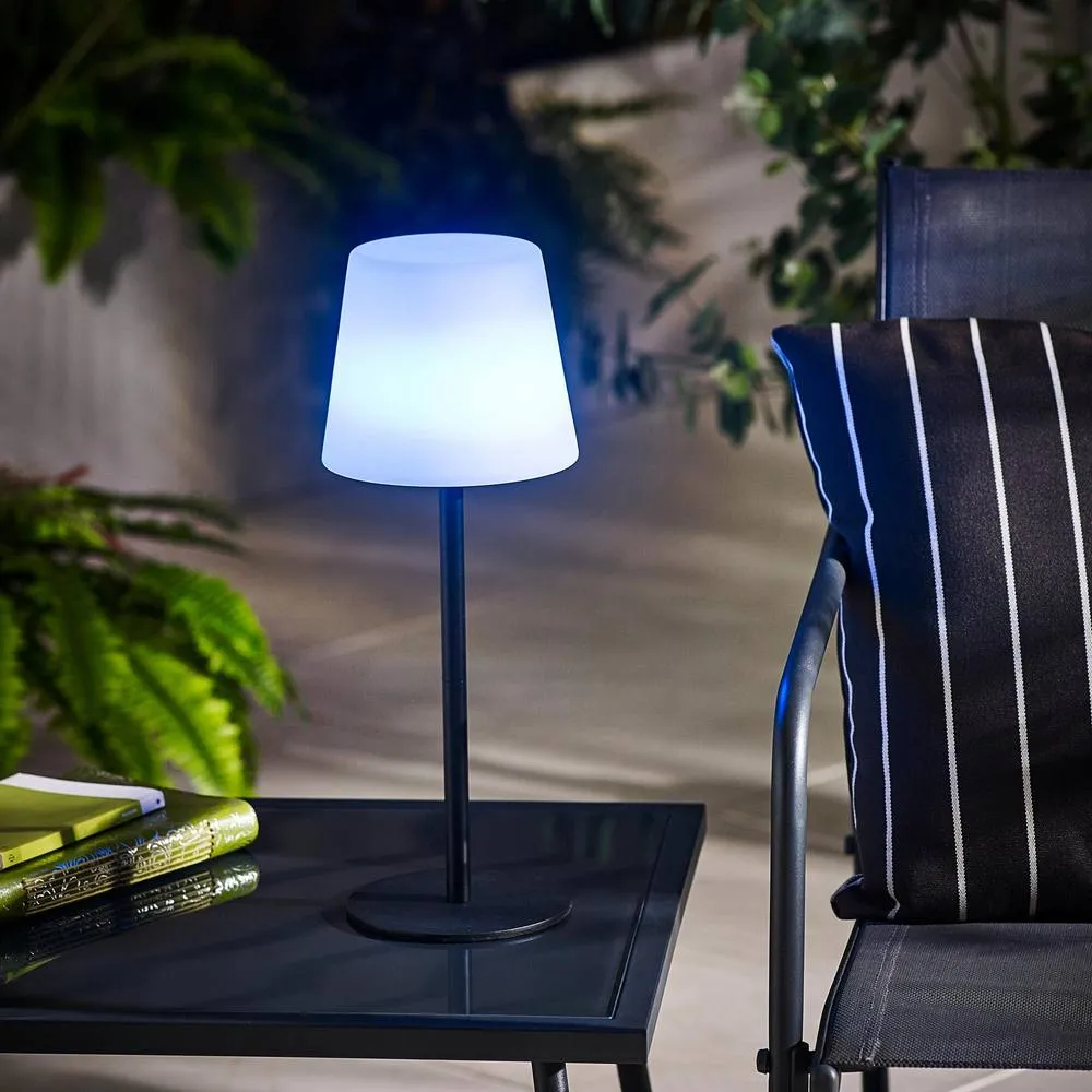 FurnitureboxUK Helia Cream & Black Outdoor Table Light 5