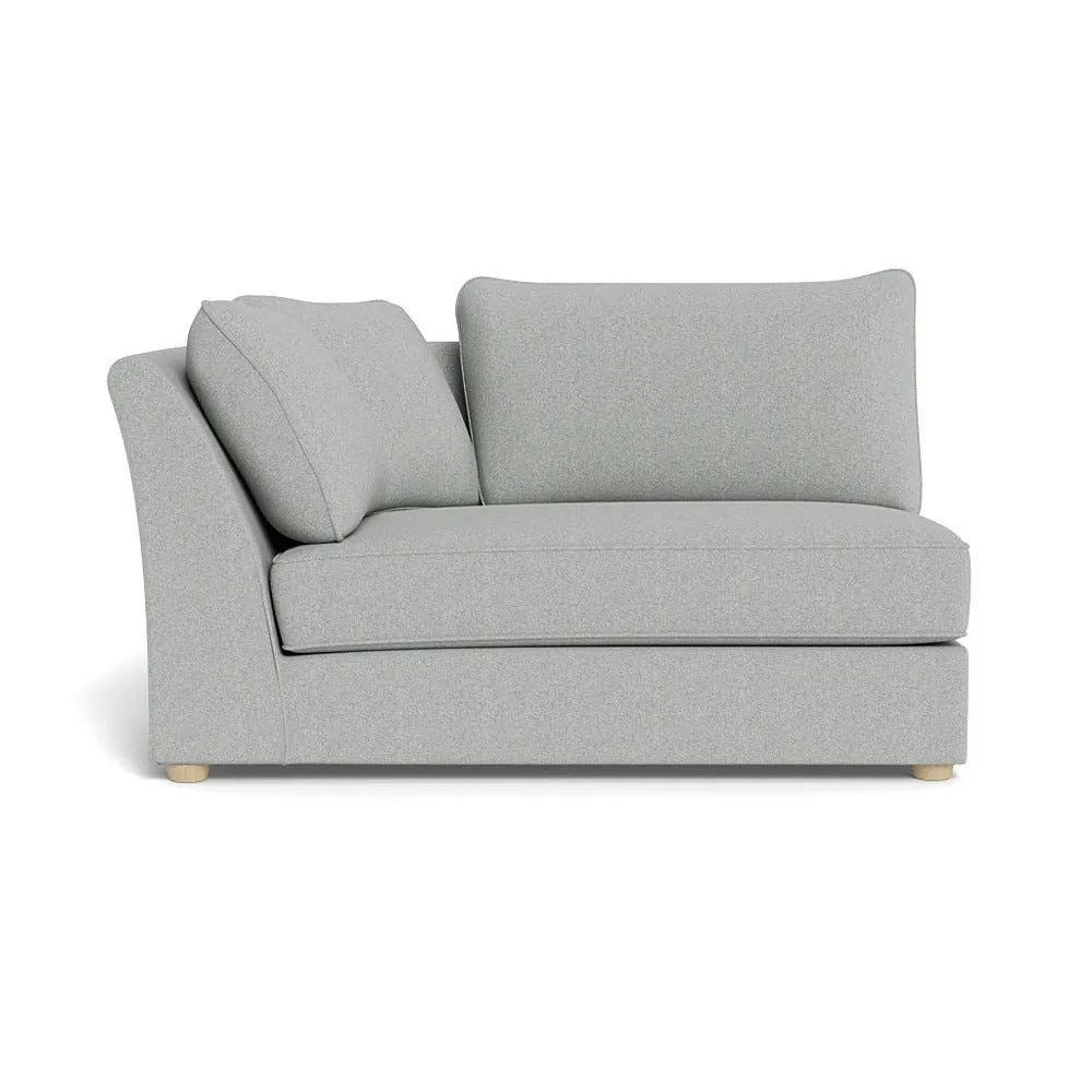 Heal's Tailor Large Curved Left Hand Facing Corner Unit Melton Wool Limestone Natural Feet