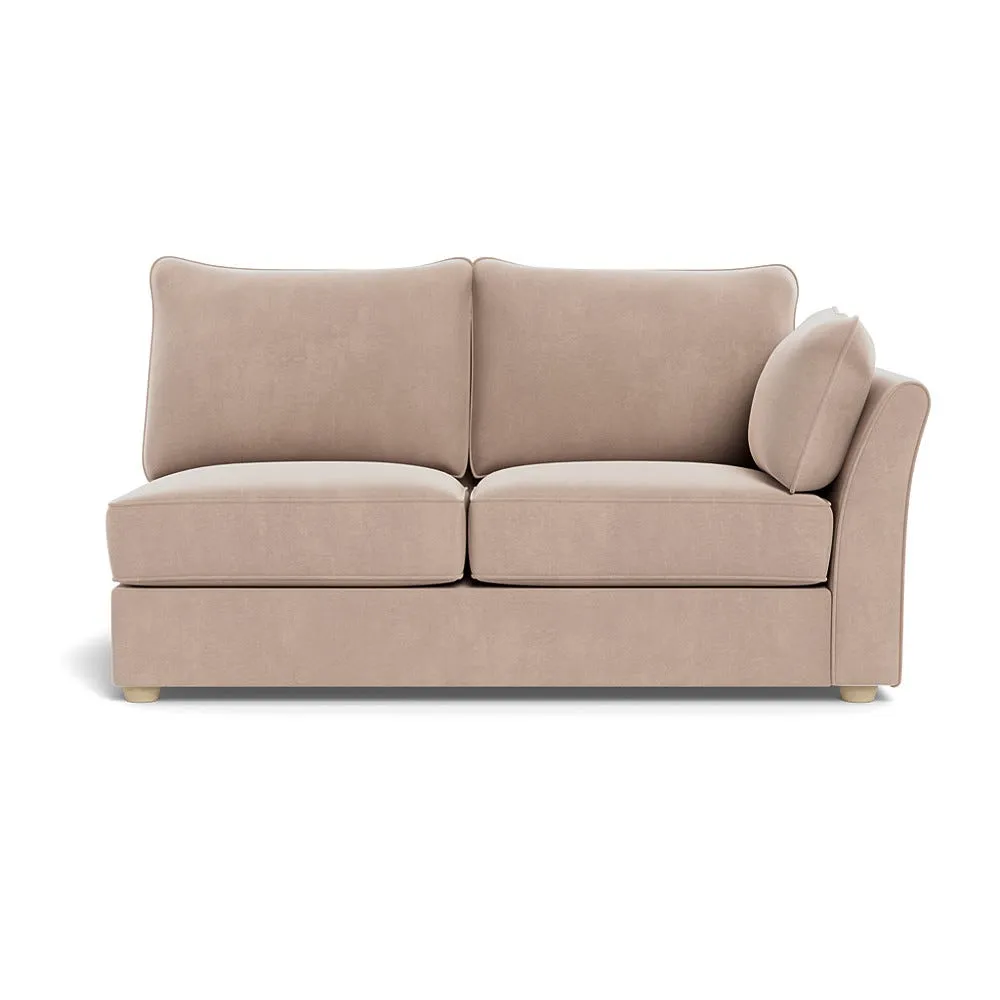 Heal's Tailor Medium Right Hand Facing Corner Unit Smart Velvet Pebble Natural Feet 1