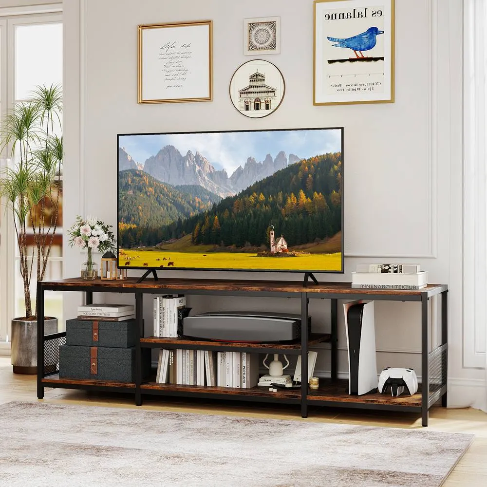 Costway Entertainment Center TV Stand for TVs up to 65 Inches in Brown 4