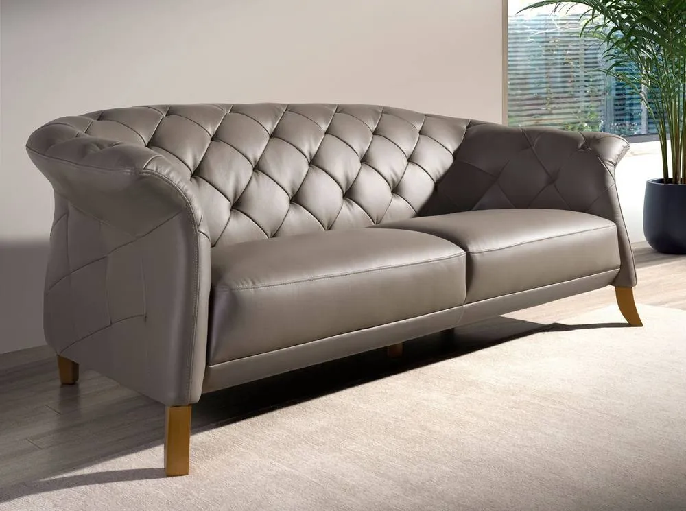 Angel Cerda Chester 2-Seater Grey Cowhide Leather Sofa 6
