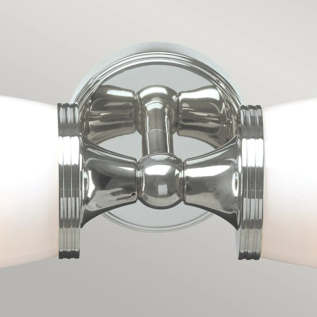 Netlighting Eliot 2 Light Bathroom Twin Wall Light Polished Chrome IP44 G9 in Grey 2