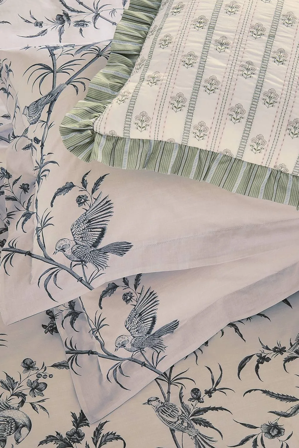 Sanderson 'Paradise Woods Toile' Cotton Duvet Cover Set in Blue 5