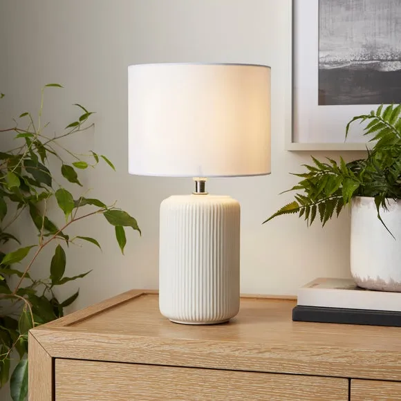 Lea Ribbed Ceramic Table Lamp 1