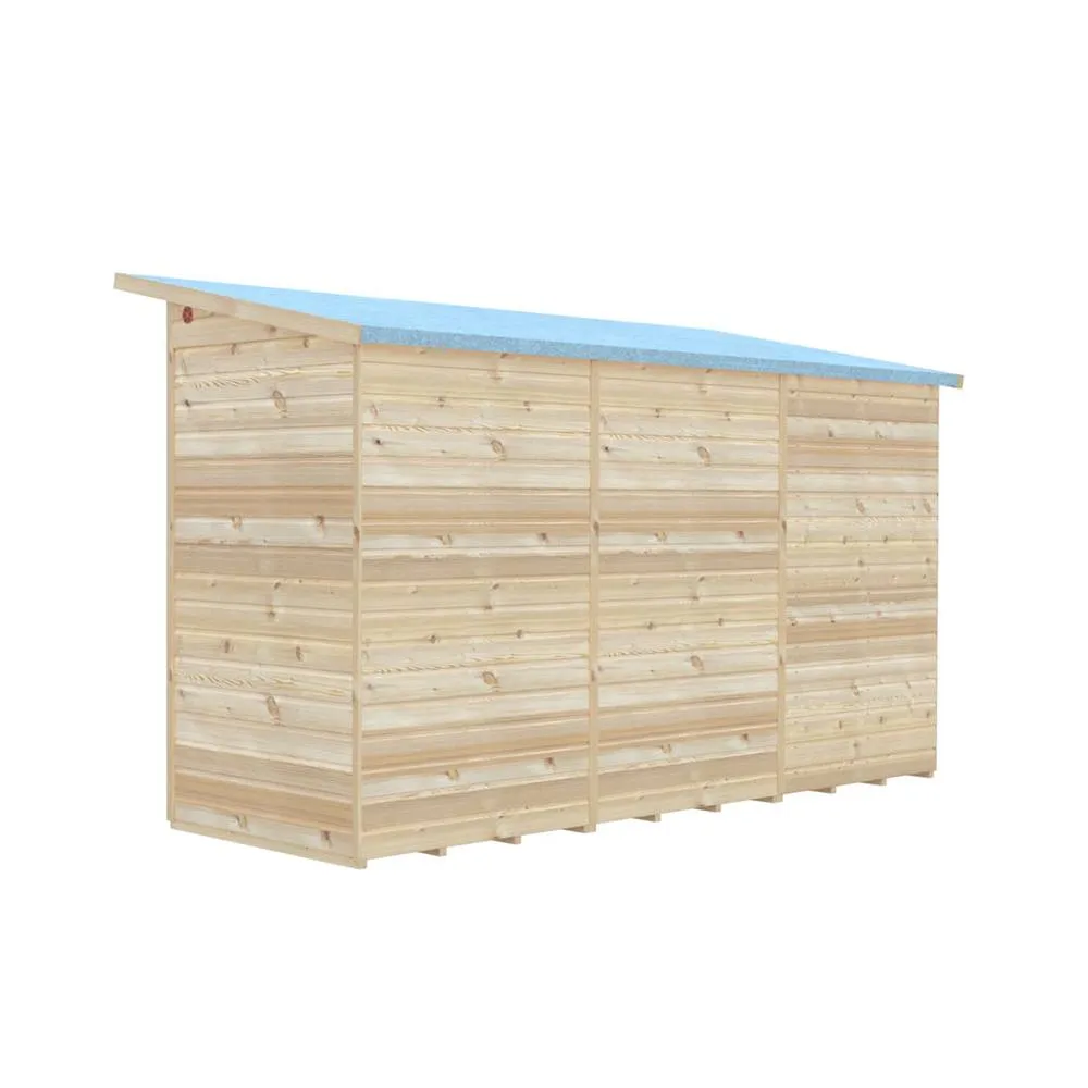 Shires Lela 12x4 Summerhouse including Storage - L125.8 x W357 x H229.9 cm in Light Brown 5