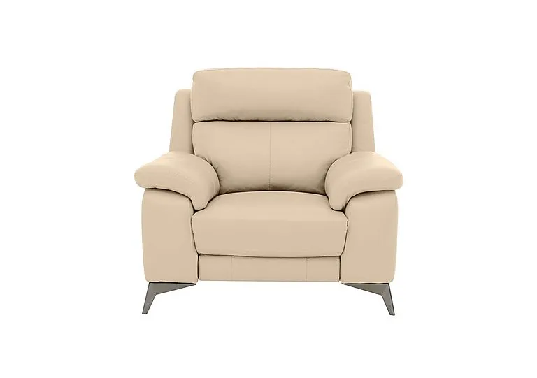 Missouri Leather Recliner Armchair with Power Headrest - BV Bisque