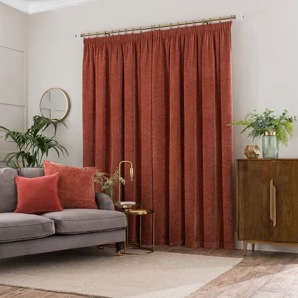 Vintage Chenille Pencil Pleat Curtains 4