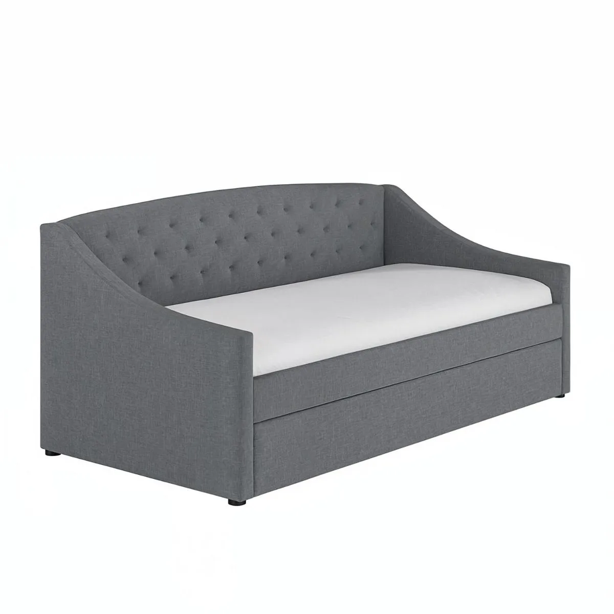 Flair Aurora Fabric Daybed with Trundle in Grey 4