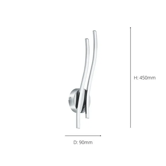 EGLO Valmora 2 Light Curved LED Wall Light 3