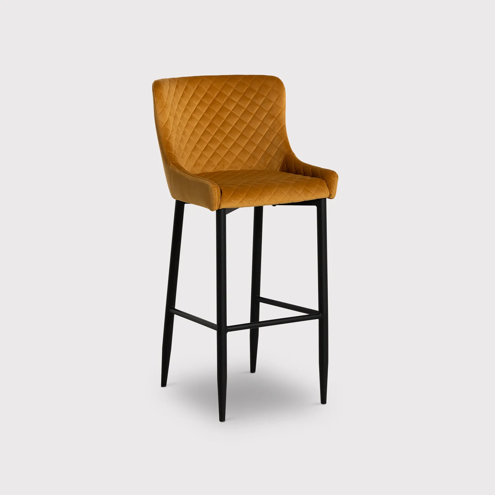 Rivington Barstool, Orange Velvet | Barker & Stonehouse