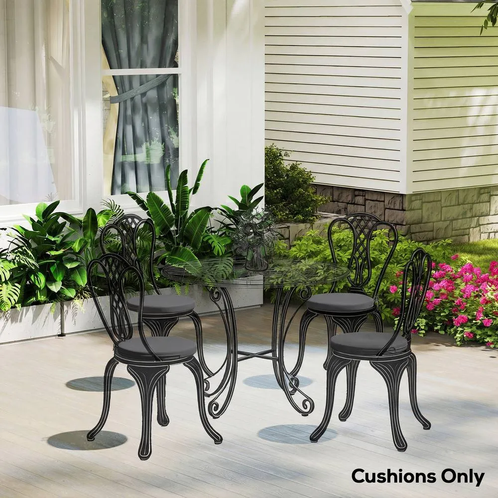 OUTSUNNY Bistro Chair Cushions, Chair Pads Set of 4 in Dark Grey 1