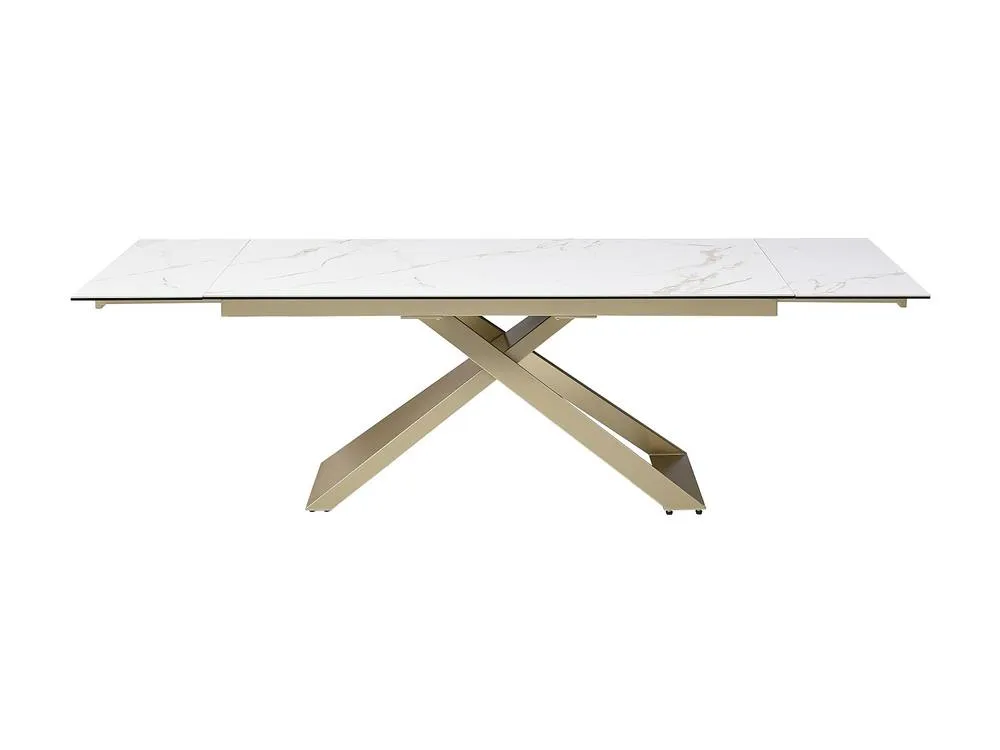 Vente-unique 6 - 10 Seater Extendable Dining Table In Ceramic, Tempered Glass, and in White 4