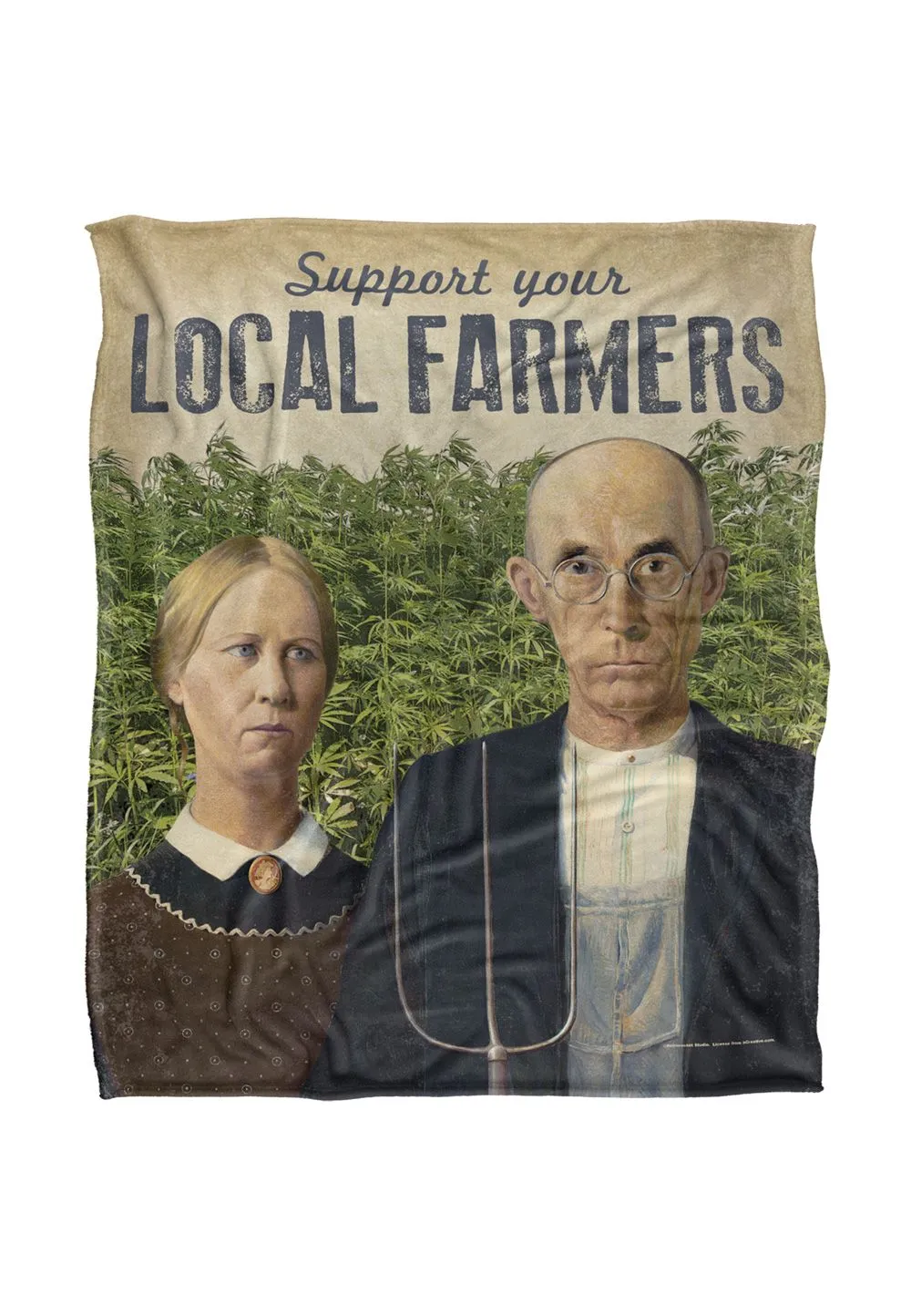 Retrorocket Studio Support Farmers Silky Touch Super Soft Throw Blanket 152 X 127 cm in White