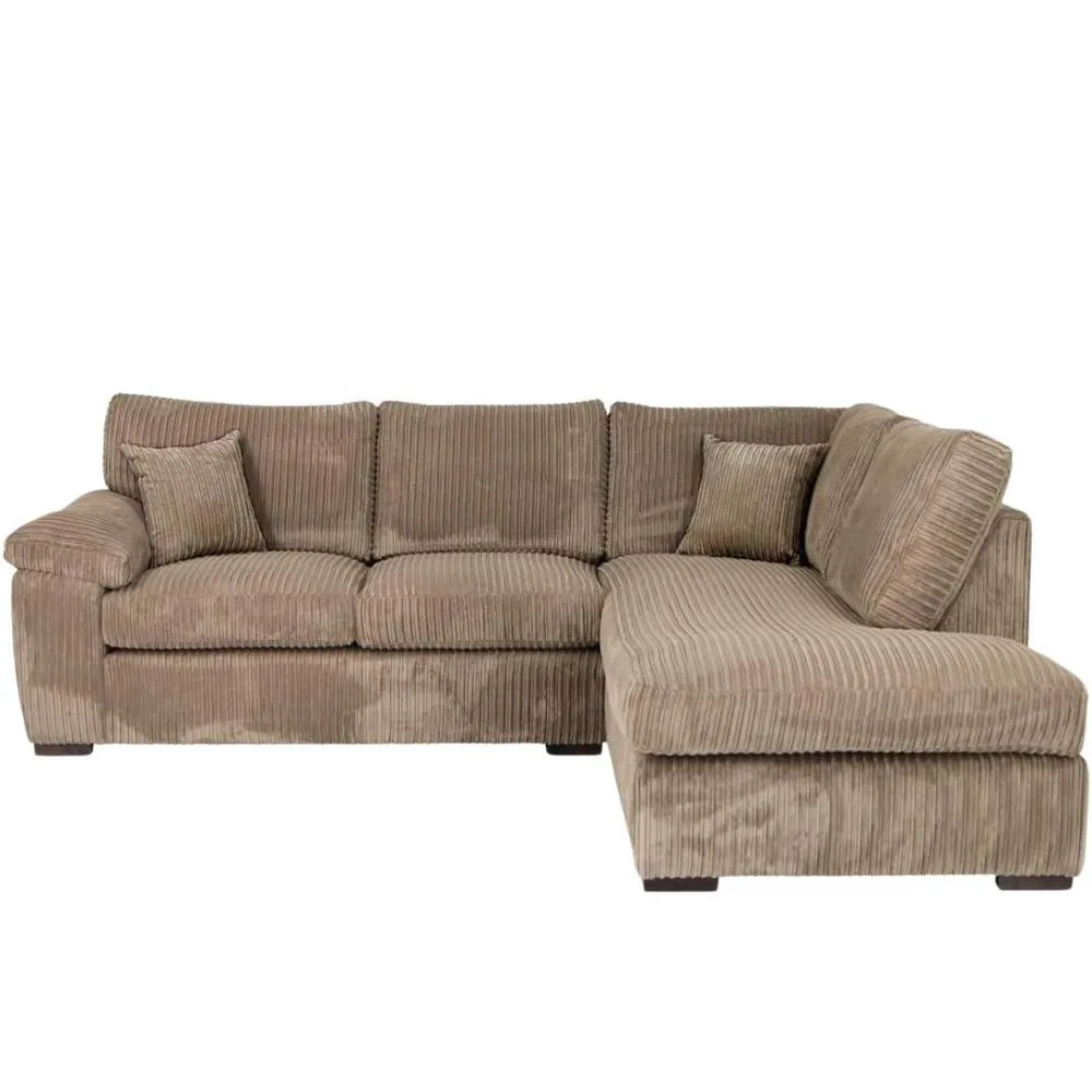 Bliss Furniture Jumbo Cord L Shape 4 Seater Right Hand Corner Sofa in Beige