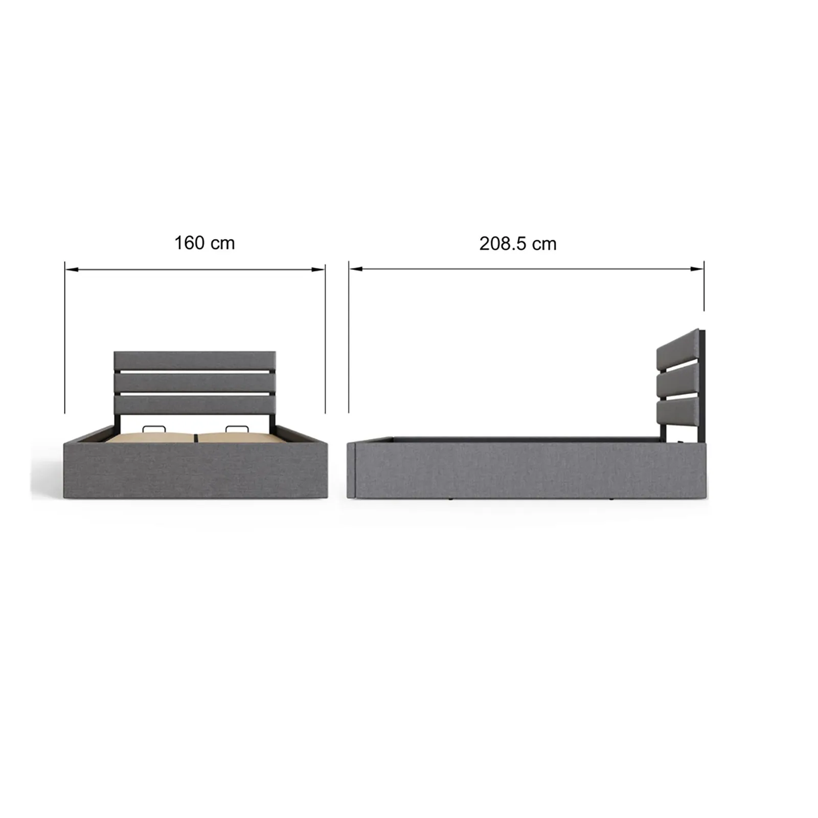 GFW Hudson End Lift Ottoman Bed in Grey 6