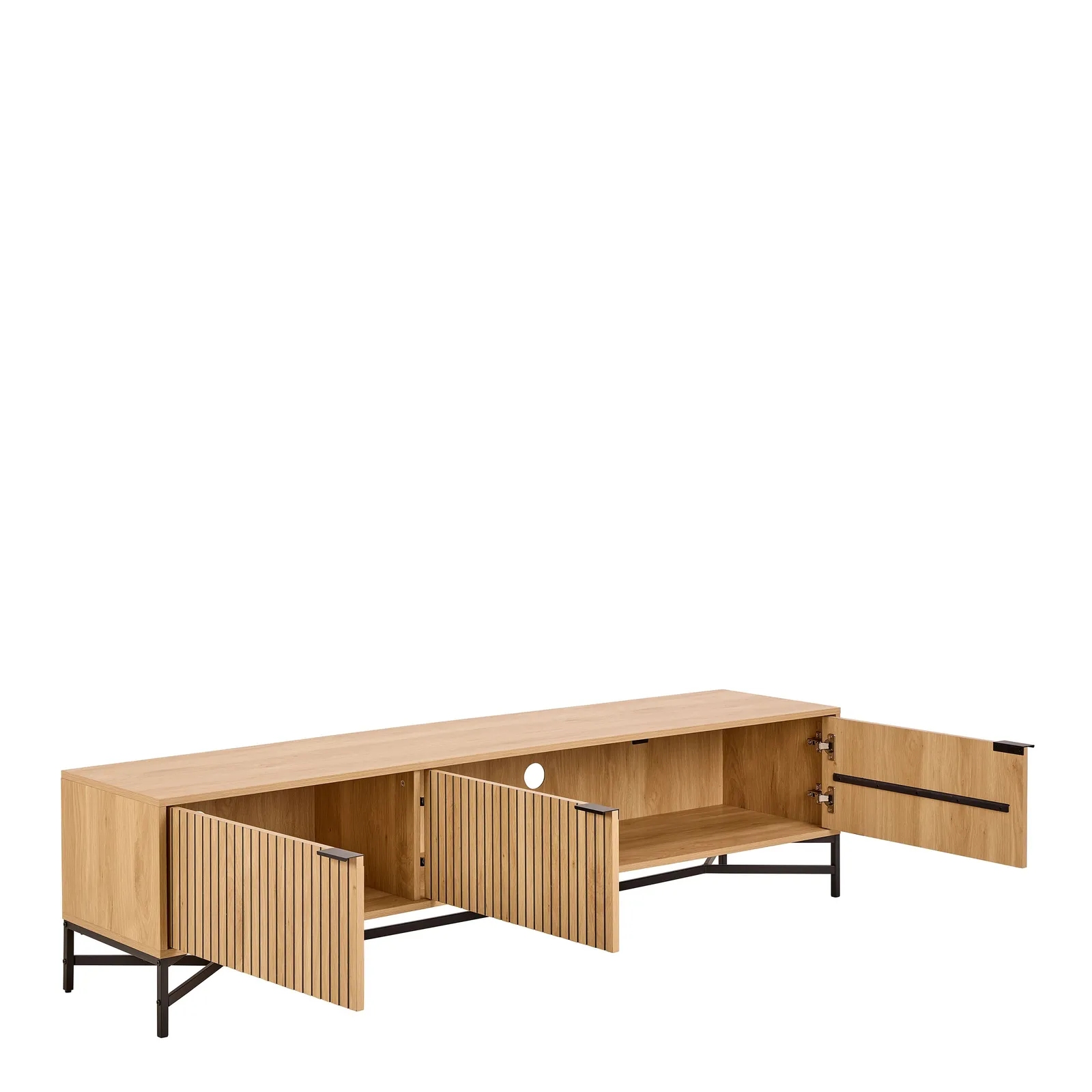 Furniture To Go Jaipur TV Unit With 3 Doors 176cm Wide in Oak in Brown 4