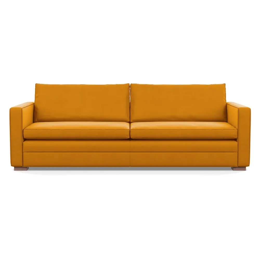 Heal's Palermo 5 Seater Sofa Nobilis Velvet Mustard Walnut Feet 1