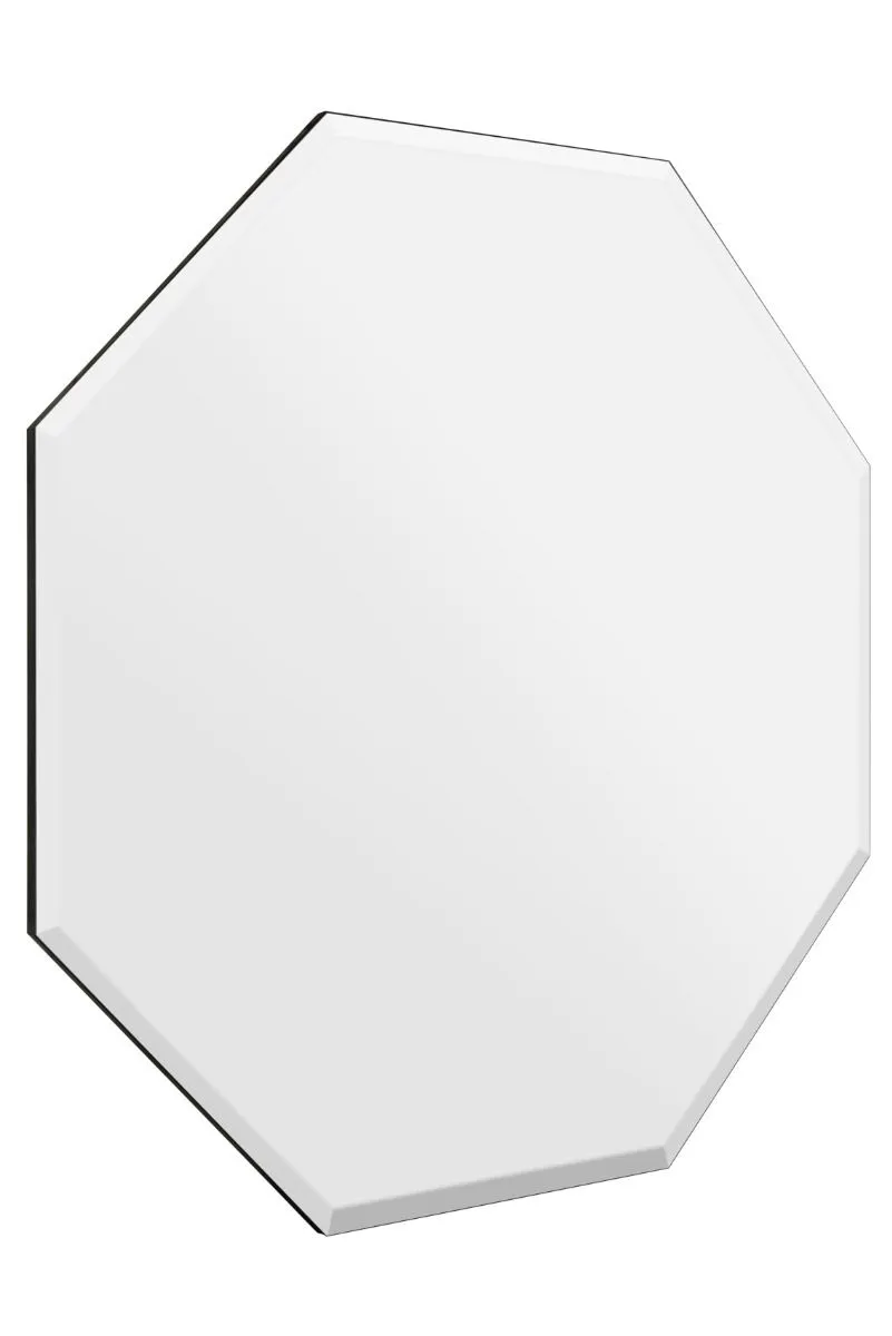 MirrorOutlet All Glass Modern Bevelled Octagonal Wall Mirror 39" X 39" 100x100CM in Silver 4