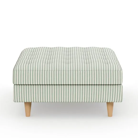 Zoe Pinstripe Fabric Square Storage Footstool 5
