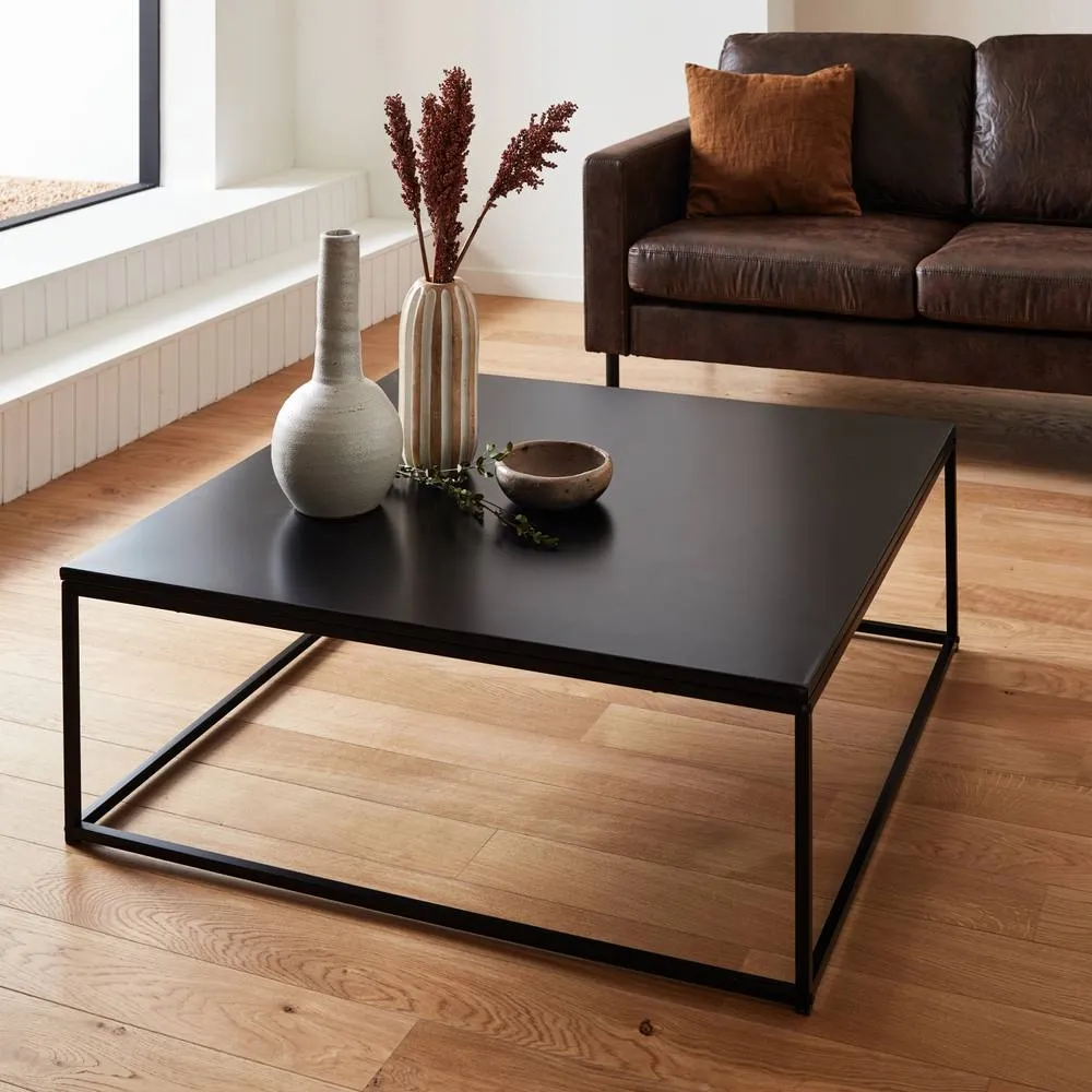 sweeek Industrielle square metal coffee table in Black