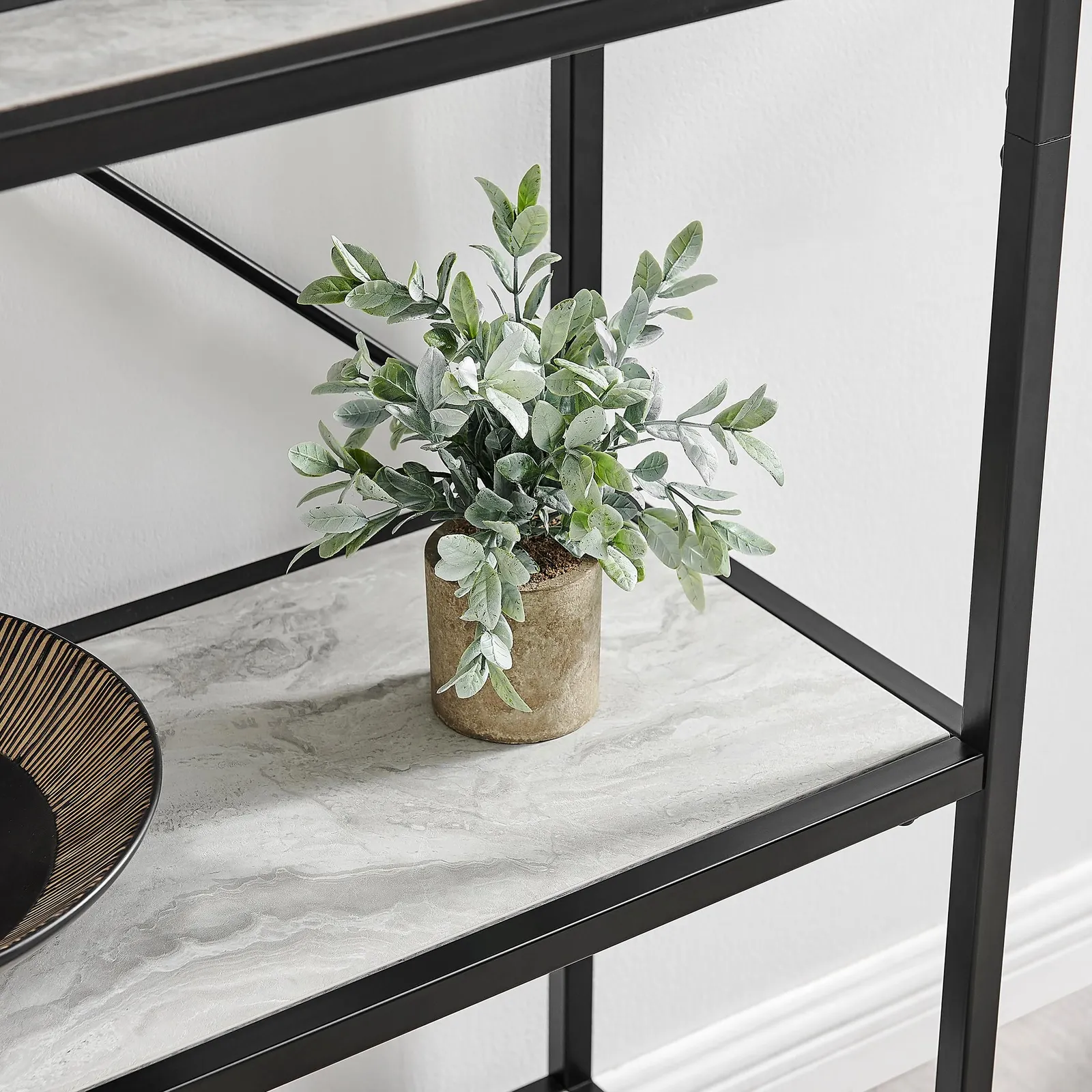 FurnitureboxUK Ashton Industrial Black Metal Box Shelf Unit With 5 Scratch Resistant Melamine Coated Shelves Supporting 10KG Each in Off-White 6