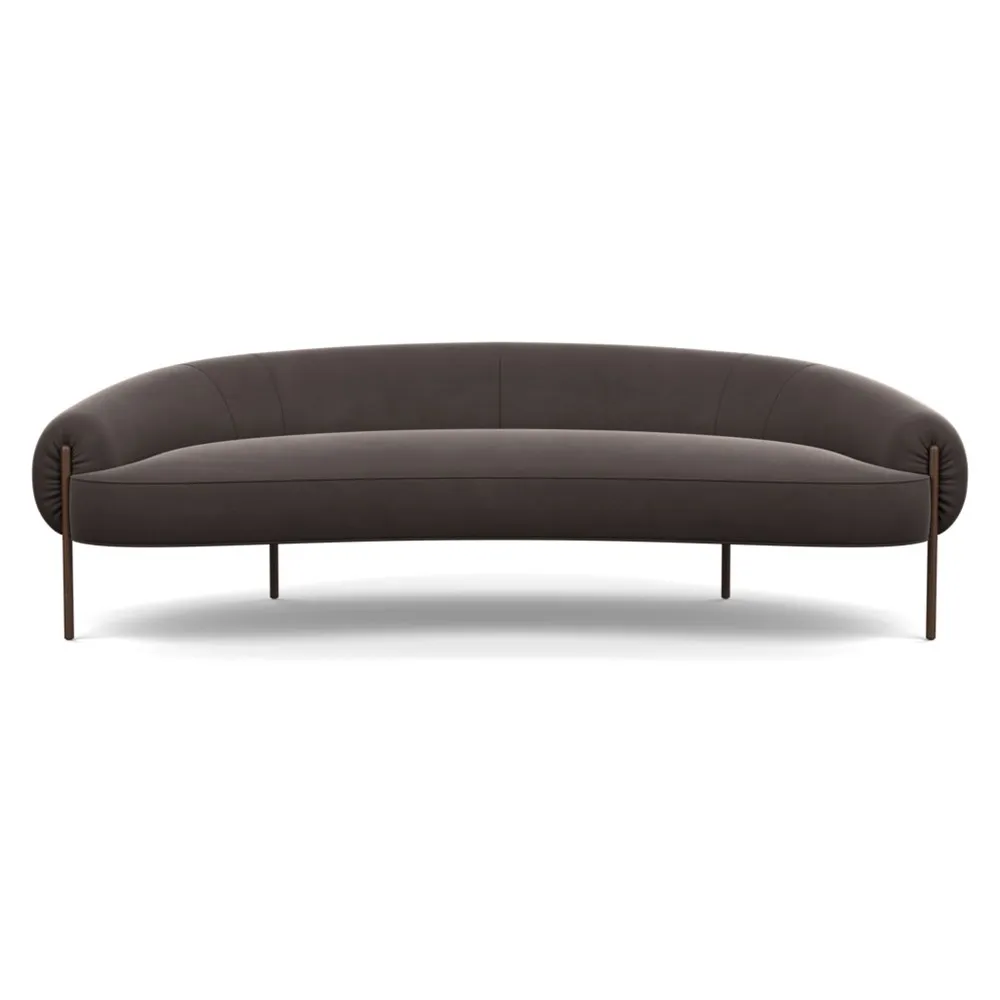 Heal's Isola 3 Seater Sofa Nobilis Velvet Sable Bronze Feet 1
