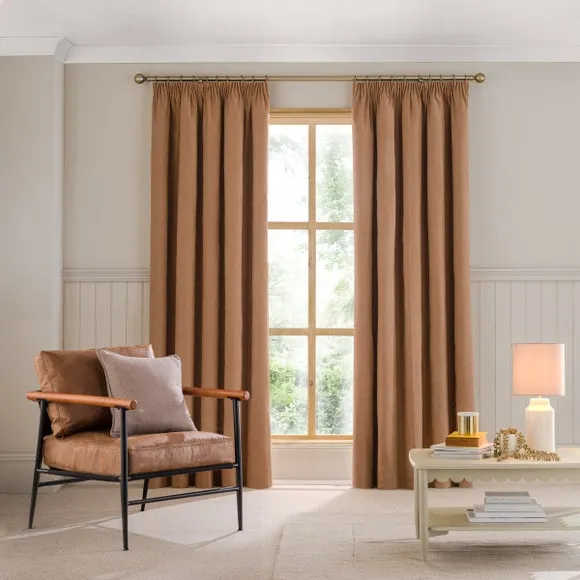 Luna Brushed Pencil Pleat Curtains (Blackout Available) 2