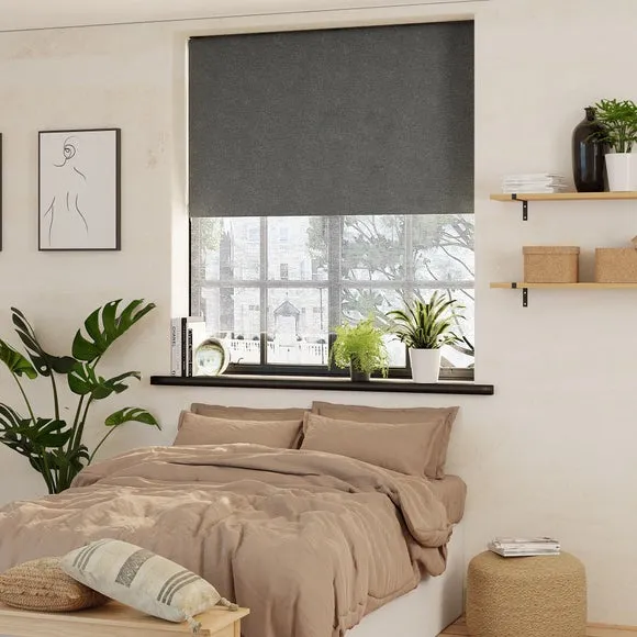 Luna Grey Blackout and Pollen Reducing Double Roller Blind 1