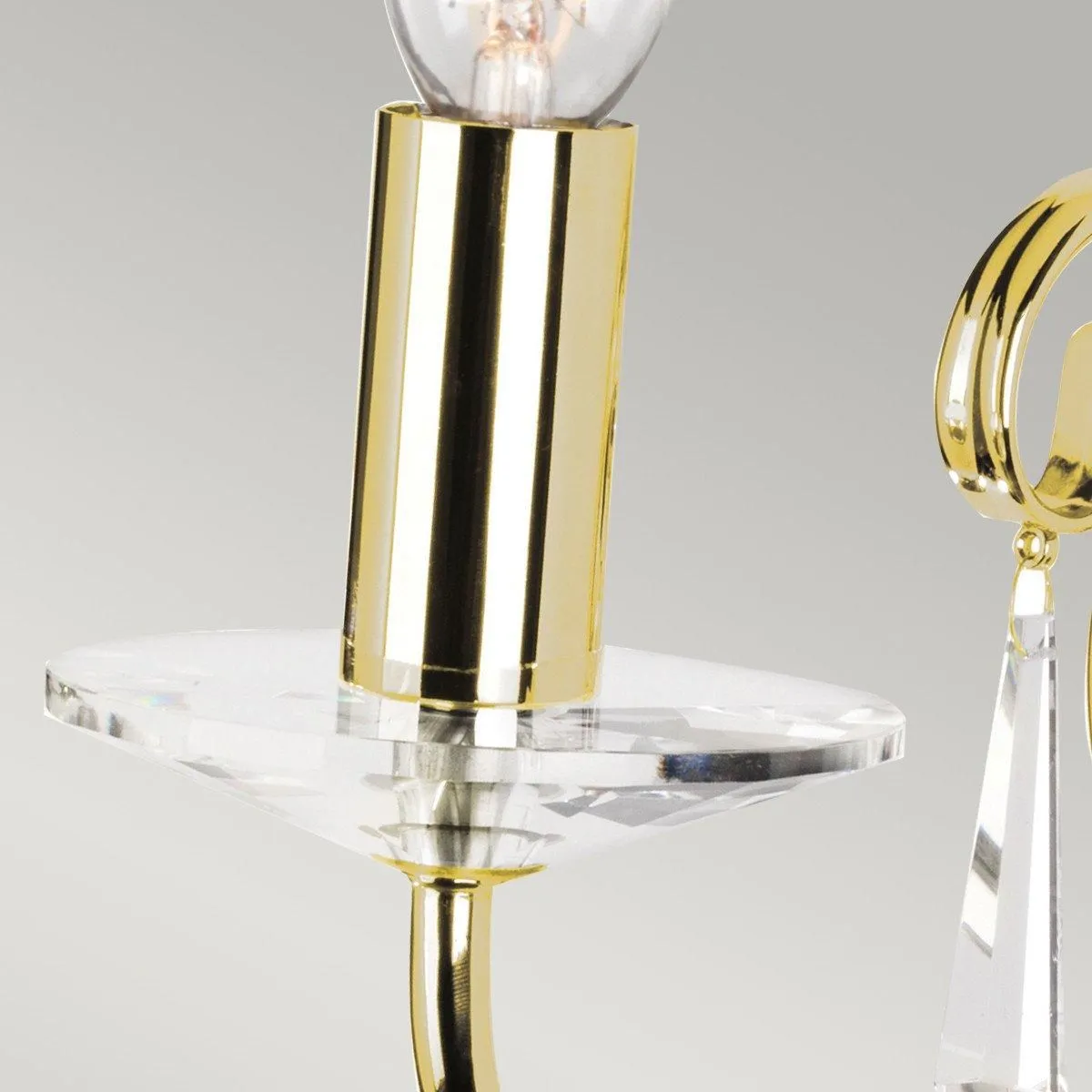 Netlighting Aegean 1 Light Indoor Candle Wall Light Polished Brass E14 in Yellow 5