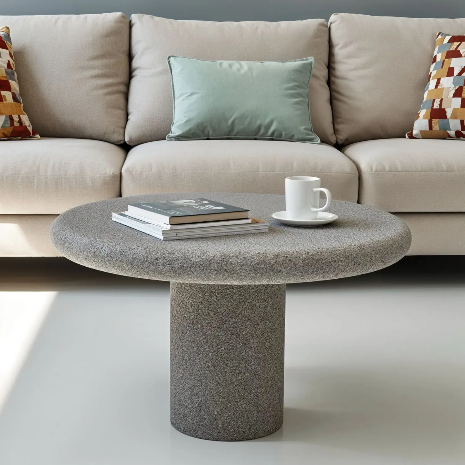IH Design Udaipur Round Low Coffee Table in Grey