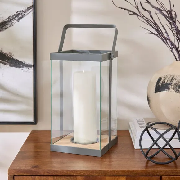 Modern Glass & Metal Lantern 1