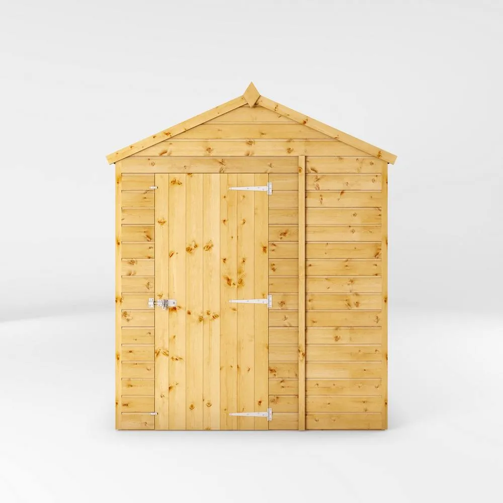 Mercia 8 x 6 Feet Shiplap Apex Windowless Shed - L240.8 x W190.5 x H222.2 cm in Brown 2
