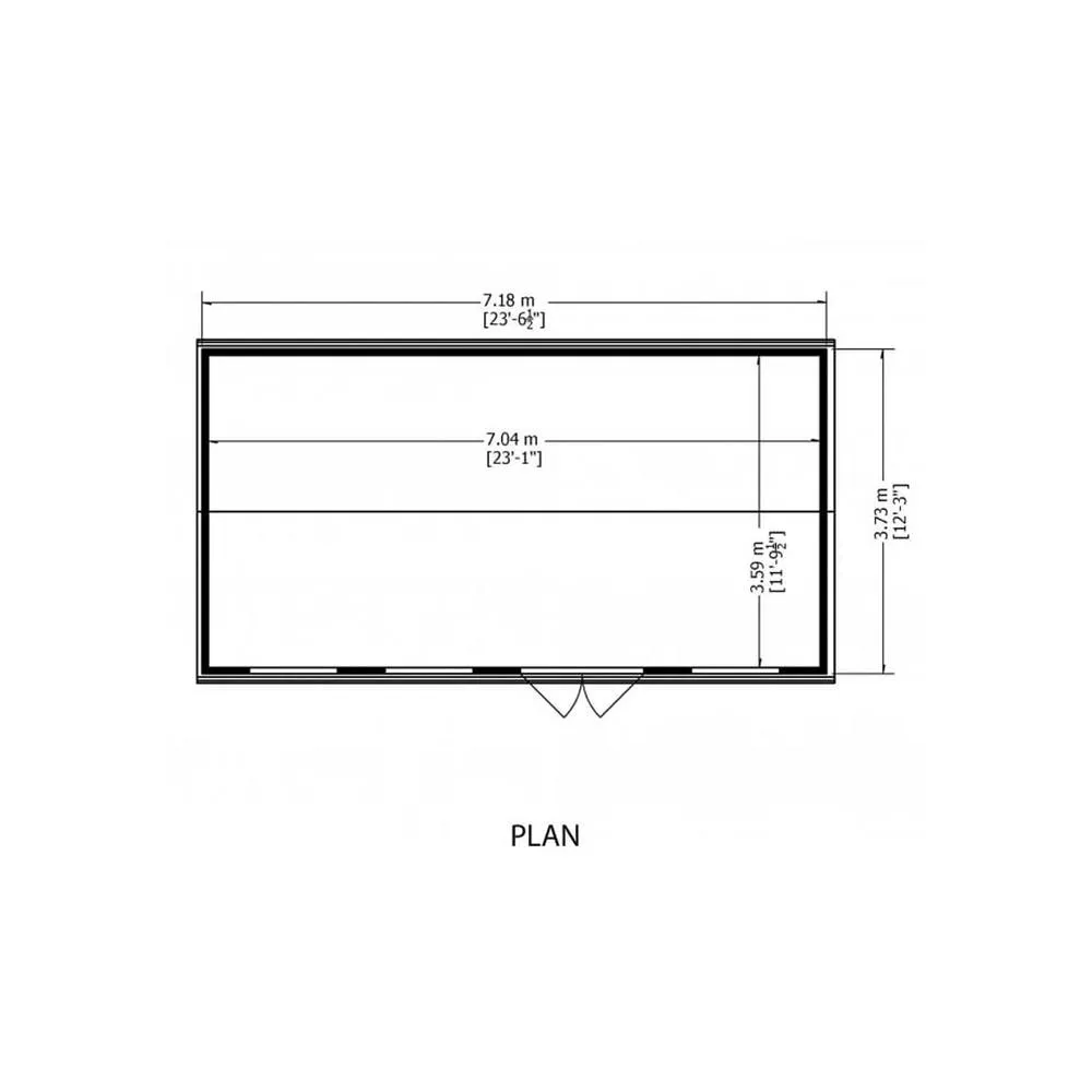 Shires Shiplap Mammoth Loglap 12x24 ft Shed Double Door - Two Opening Window in Brown 6