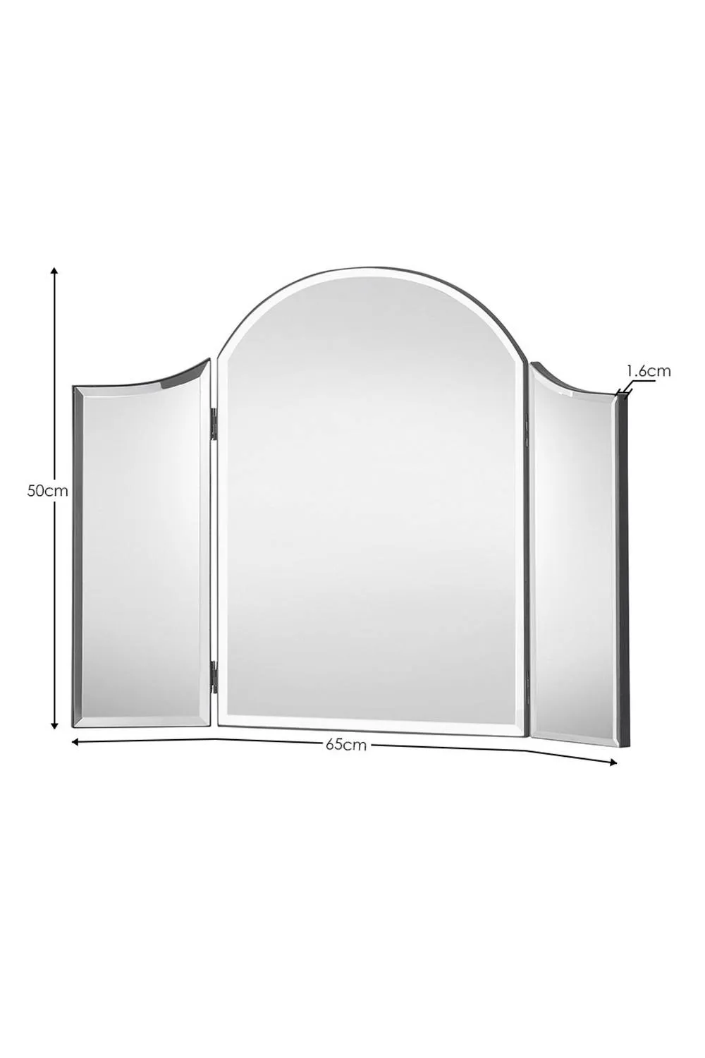 Julian Bowen Canto Curved Dressing Table Mirror in Clear 3