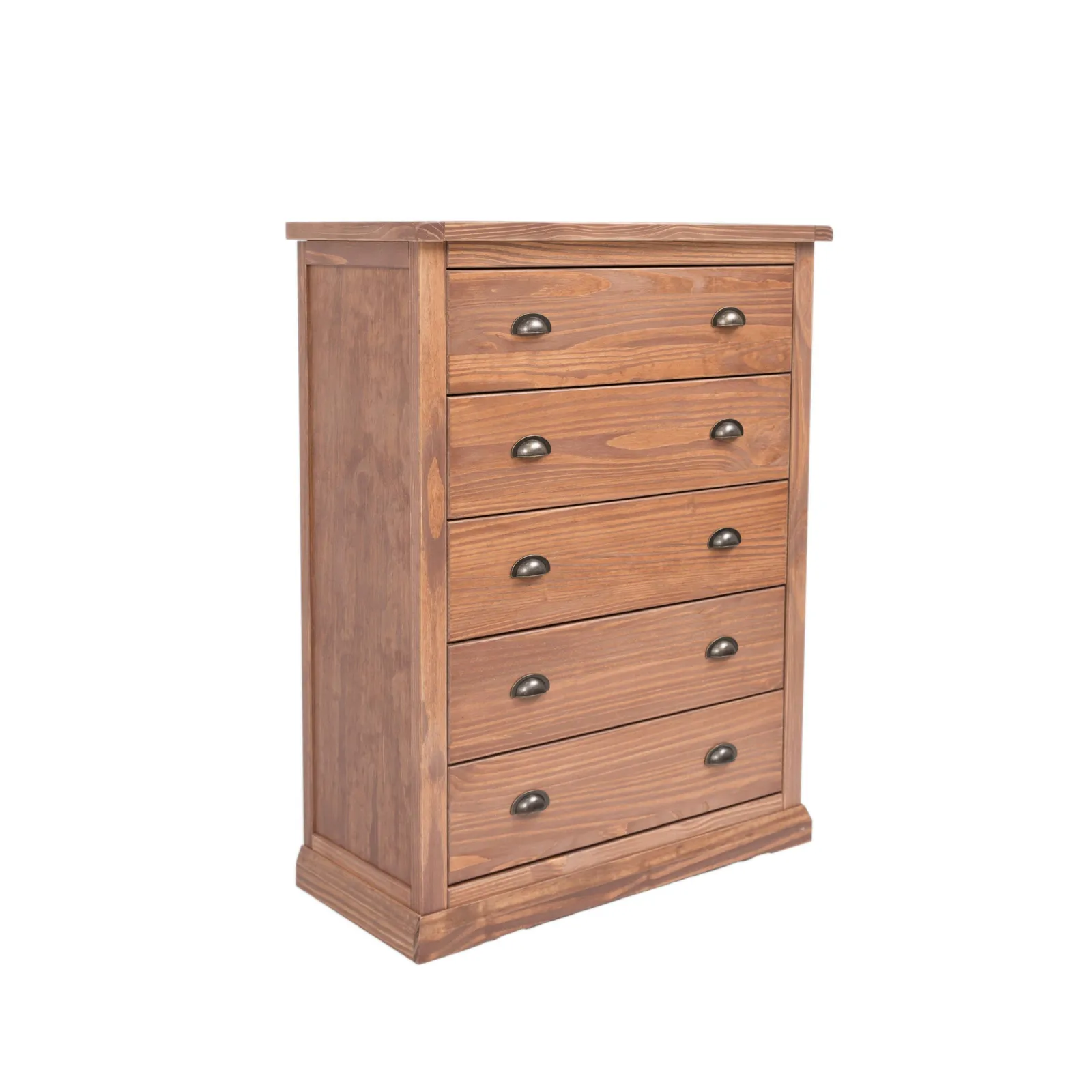 Cabinet Bits Tirolo 5 Drawer Chest of Drawers Brass Cup Handle in Brown 2