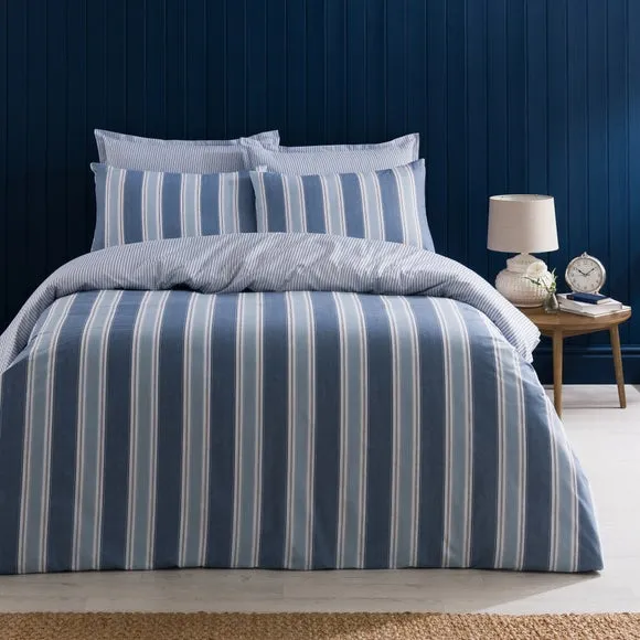 Henley Striped Polycotton Duvet Cover & Pillowcase Set 1